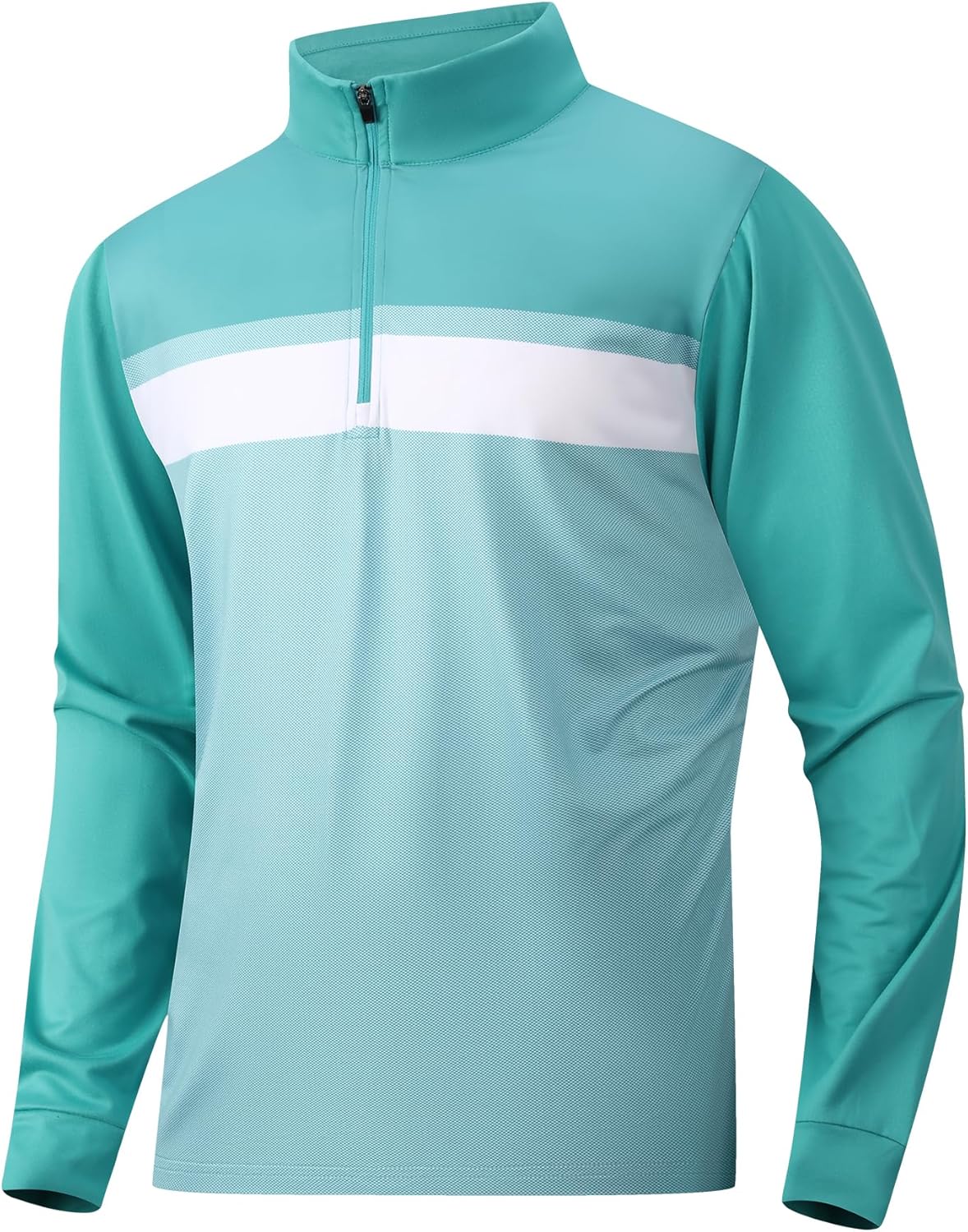 Damipow Mens Quarter Zip Pullover Golf Shirts Long Sleeve Zipper Sweatshirt Dry Fit Polo Outdoor Running Shirts for Men