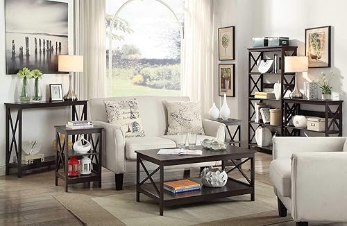 Miniatura 36 de Convenience Concepts – Mesa de café Oxford, Madera, Gris Gris,Barnwood/Negro,Negro,Rosa rubor,Azul cobalto,Madera derivada/Blanco,Azul espuma