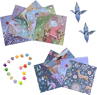 Origami Paper - 280 Sheets Origami Set for Kids Double Sided Origami Squares in Vivid Colors 6 Inch Easy Fold Origami Pape...