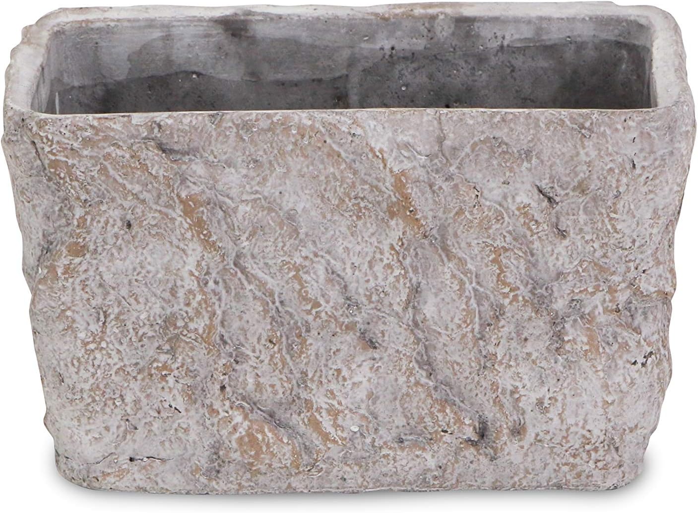 Cheung's Rectangular Cement Ceramic Planter, Gray