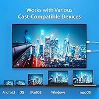 Vista 4 de j5create ScreenCast - Receptor adaptador de pantalla inalámbrico HDMI – Espejo de teléfono, tableta, portátil a HDTV – Compatible con MiraCast