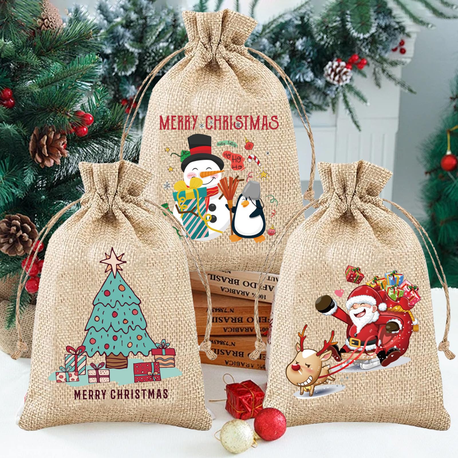 Sacchetti regalo con coulisse, 10 pezzi Sacchetti