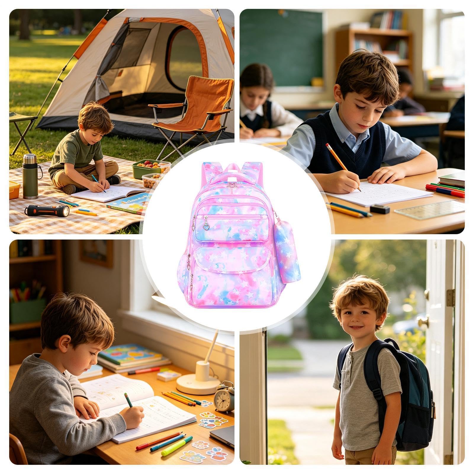 Zaino scolastico per ragazze Zaino Tote Grande Impermeabile Ed Ergonomico | Zaino Rientro A Scuola Tote, Scuole Medie, Elementari, Asilo, Pranzo, Borsellino e Bagaglio da Via