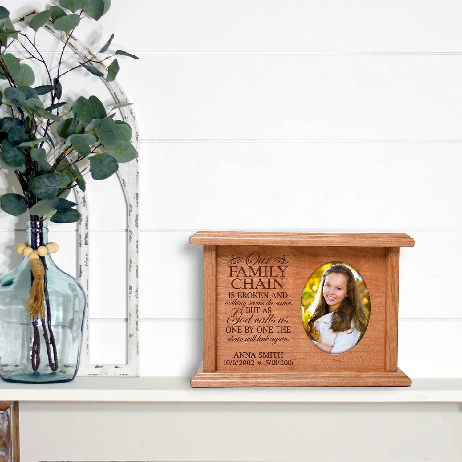 LifeSong Milestones Small Urn for Human Ashes Custom Cremation Memorial Urn for Human Ashes Adult Female Small Keepsake Urns for Human Ashes Funeral Urns for Adult Ashes Wood Box Urns Men Wooden Urns