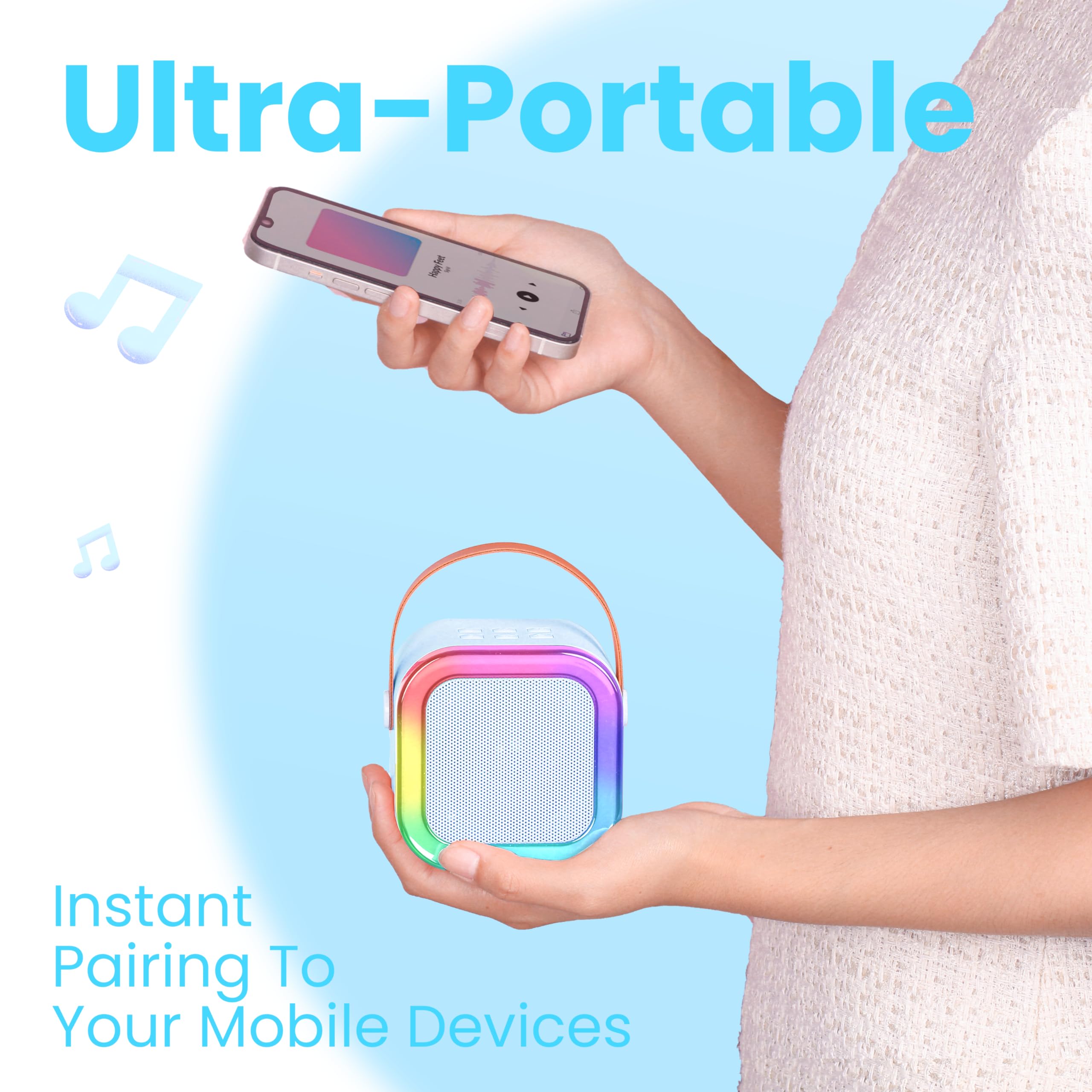 Maszyna do karaoke dla dzieci i dorosłych, przenośny głośnik Bluetooth z 2 mikrofonami bezprzewodowymi, prezenty, zabawki, prezenty dla dziewcząt w wieku 4, 5, 6, 7, 8, 9, 10, 12 lat, urodziny