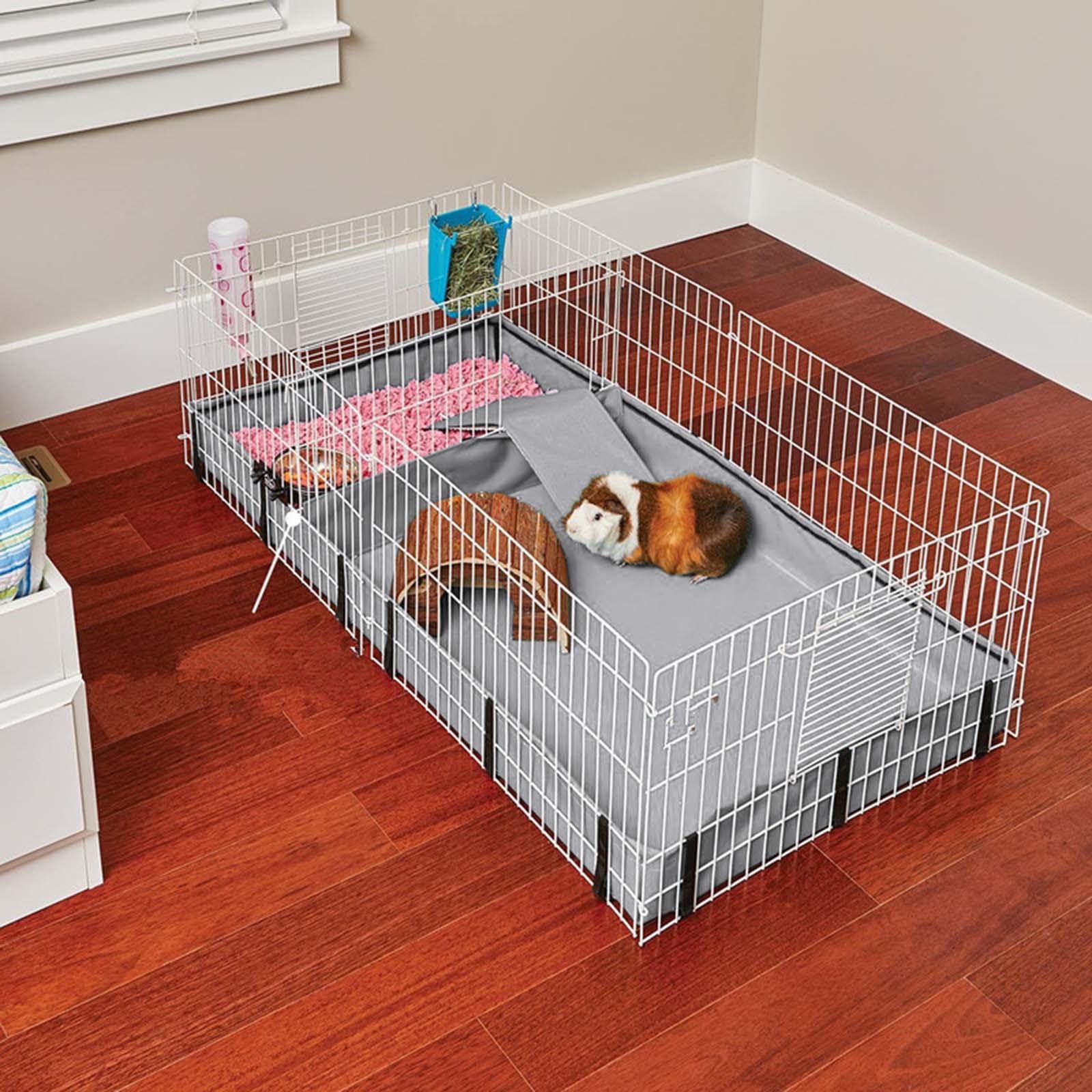 Meerschweinchenkäfig Plane, Käfigeinlage, Waschbare Käfigpolsterung für Gitter, Lebensraum für Hamster, Kaninchen, Chinchillas, Kleintiere Und Frettch, Weiß