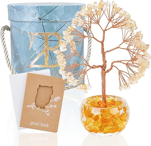 ZenBless Árbol de dinero de cristal curativo de citrino, árbol de 7 chakras, árbol de la vida, cristales falsos, árbol bonsái, Feng Shui, Reiki, disponible en Yaxa Venezuela