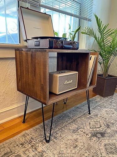 Miniatura 3 de Table For Record Player Stand Cabinet MCM Mid Century Modern with Hairpin Legs