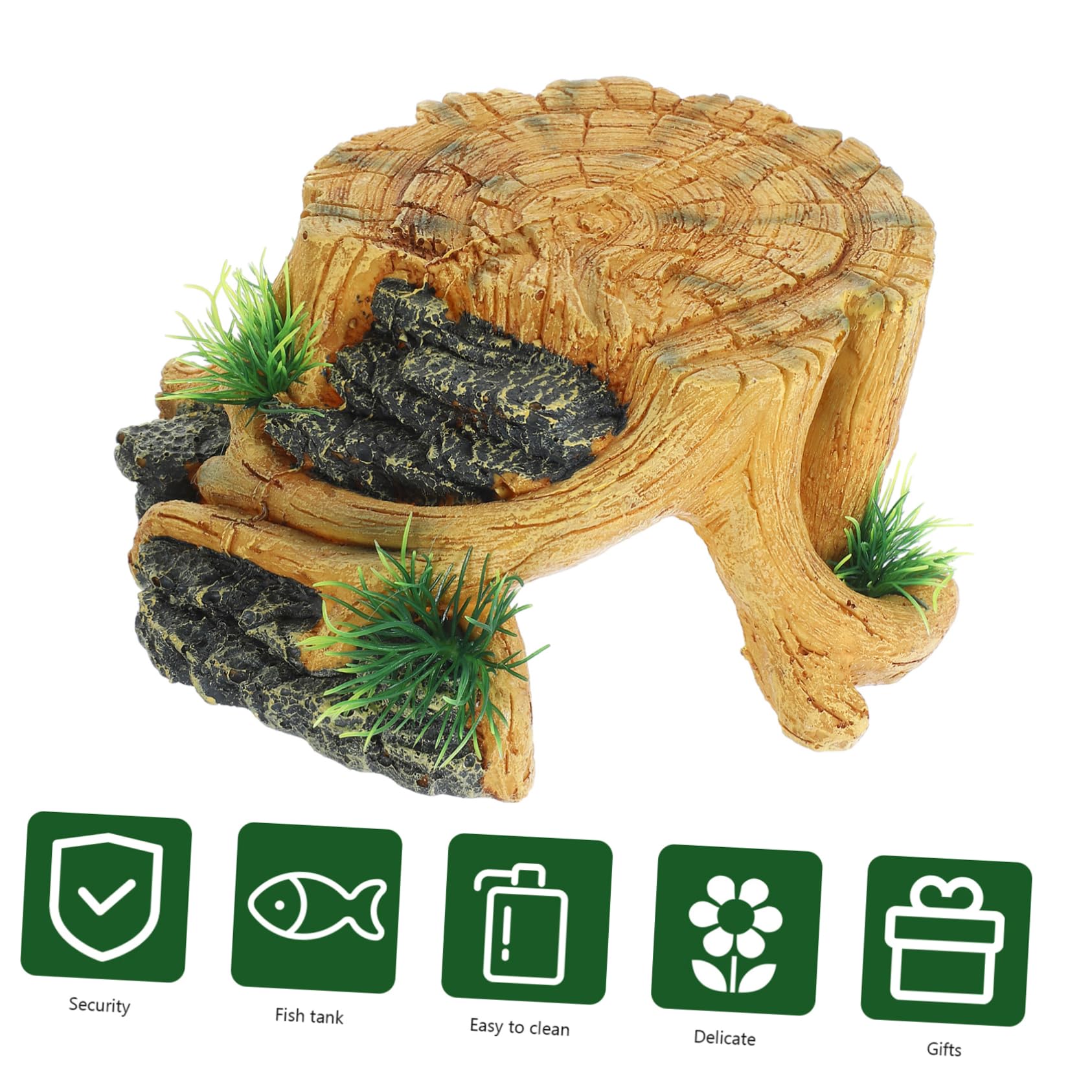 Ipetboom Adorno De Piedra Simulada Plataforma Accesorio Acuario Resina Duradera