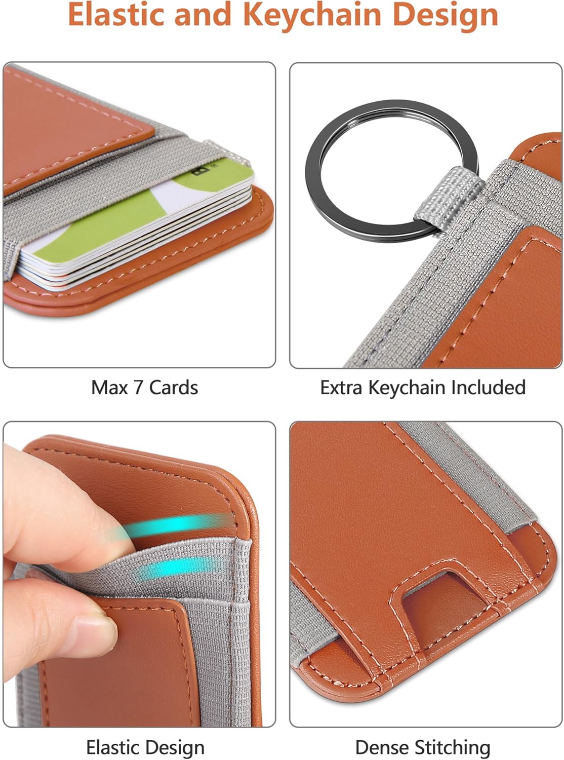 ExtreLife For Magsafe Wallet, Stronger Magnetic Wallet for iPhone 17/16/15/14/13/12 Series, Magnetic Card Holder with 2 Card Slots, Vegan Leather, Max 7 Cards, Slim, Brown - Image 3