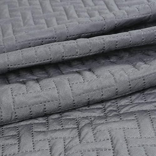 Miniatura 5 de Legacy Decor Colcha reversible Pinsonic de 3 piezas con costuras cuadradas para todas las estaciones, tamaño Queen, color gris