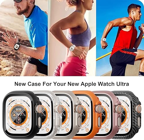 Miniatura 7 de JZK - Paquete de 2 fundas con protector de pantalla de vidrio templado para Apple Watch Ultra 2 (2023)Ultra de 1.929 in, protector delgado JZK de
