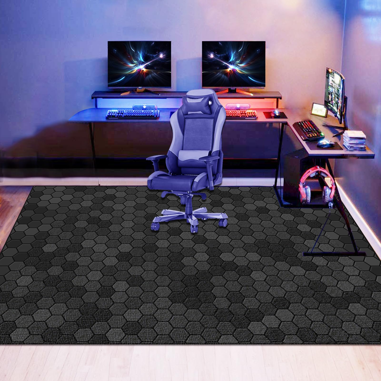 Tappeto Gaming Pavimento Tappeto Sedia Ufficio Tappeto Salvapavimento Antiscivolo Tappeto per Sedia con Ruote Tappetino Pavimenti per Parquet e Piastrelle Proteggere Tappetini per Sedie 200 x 230 cm