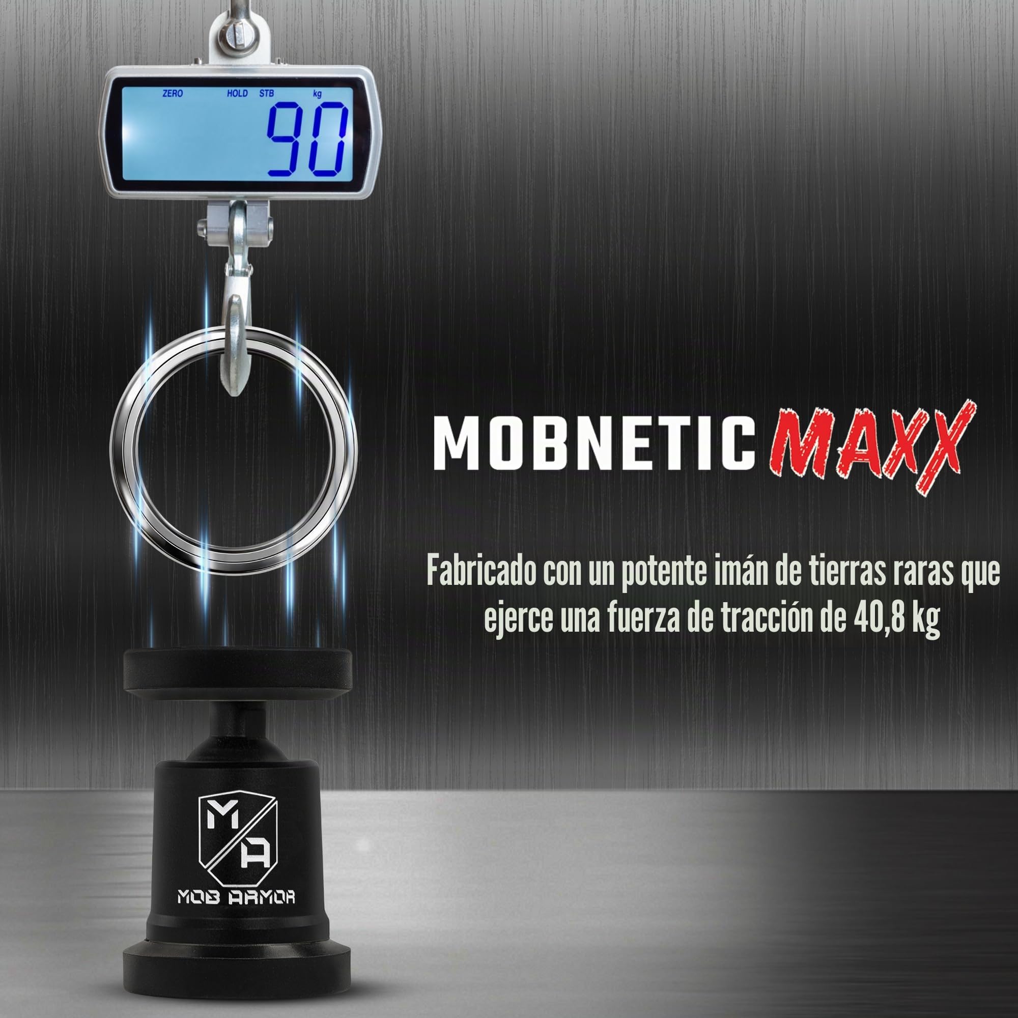 Mob Armor MobNetic Maxx - Soporte magnético montado en Estados Unidos para coche, soporte magnético para teléfono, inclinación de 90 grados, rotación de 360 grados, metal de aluminio, compatible con