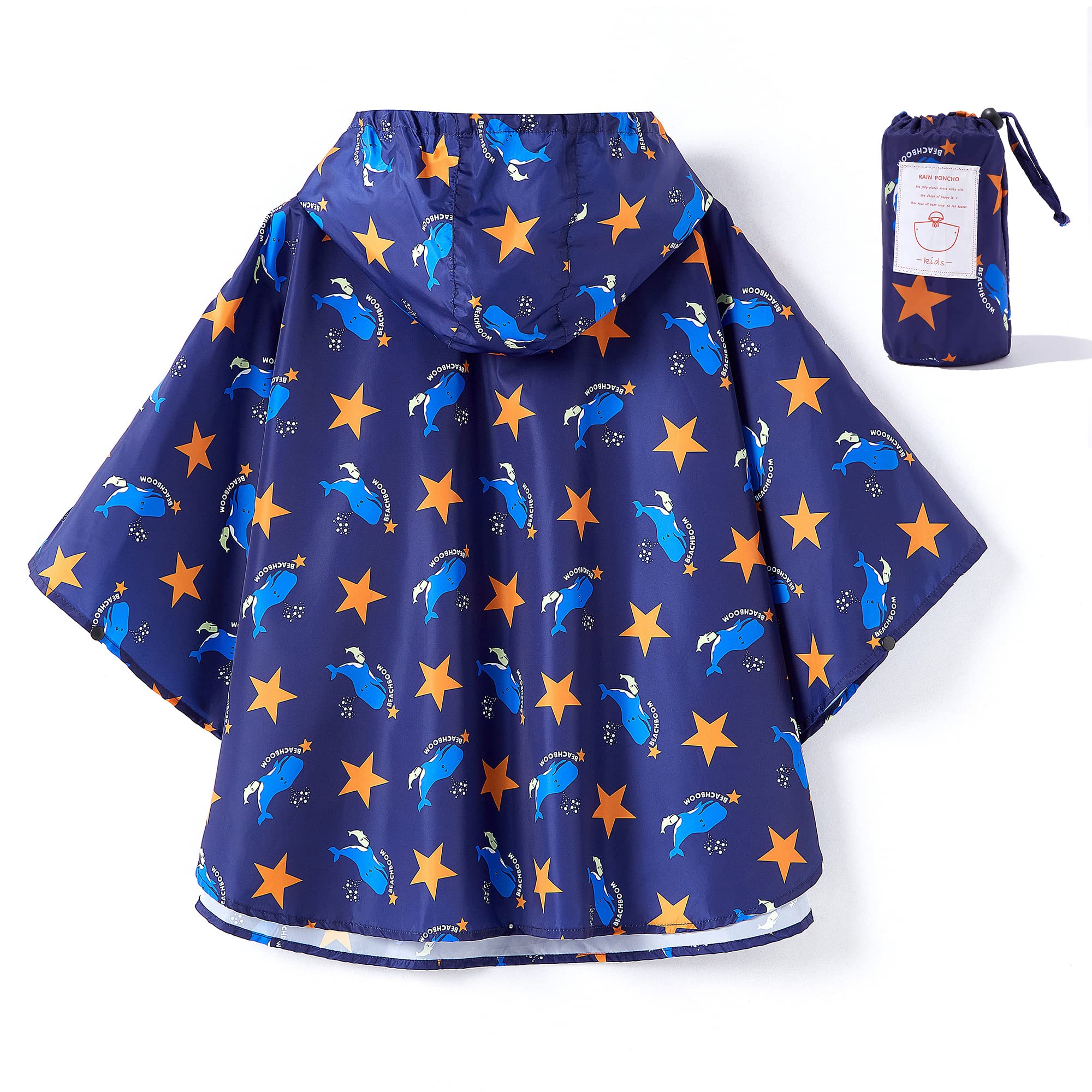 QIKADO Poncho Antipioggia Bambino, Poncho Pioggia Bambina con Cappuccio e Bottoni Portatile