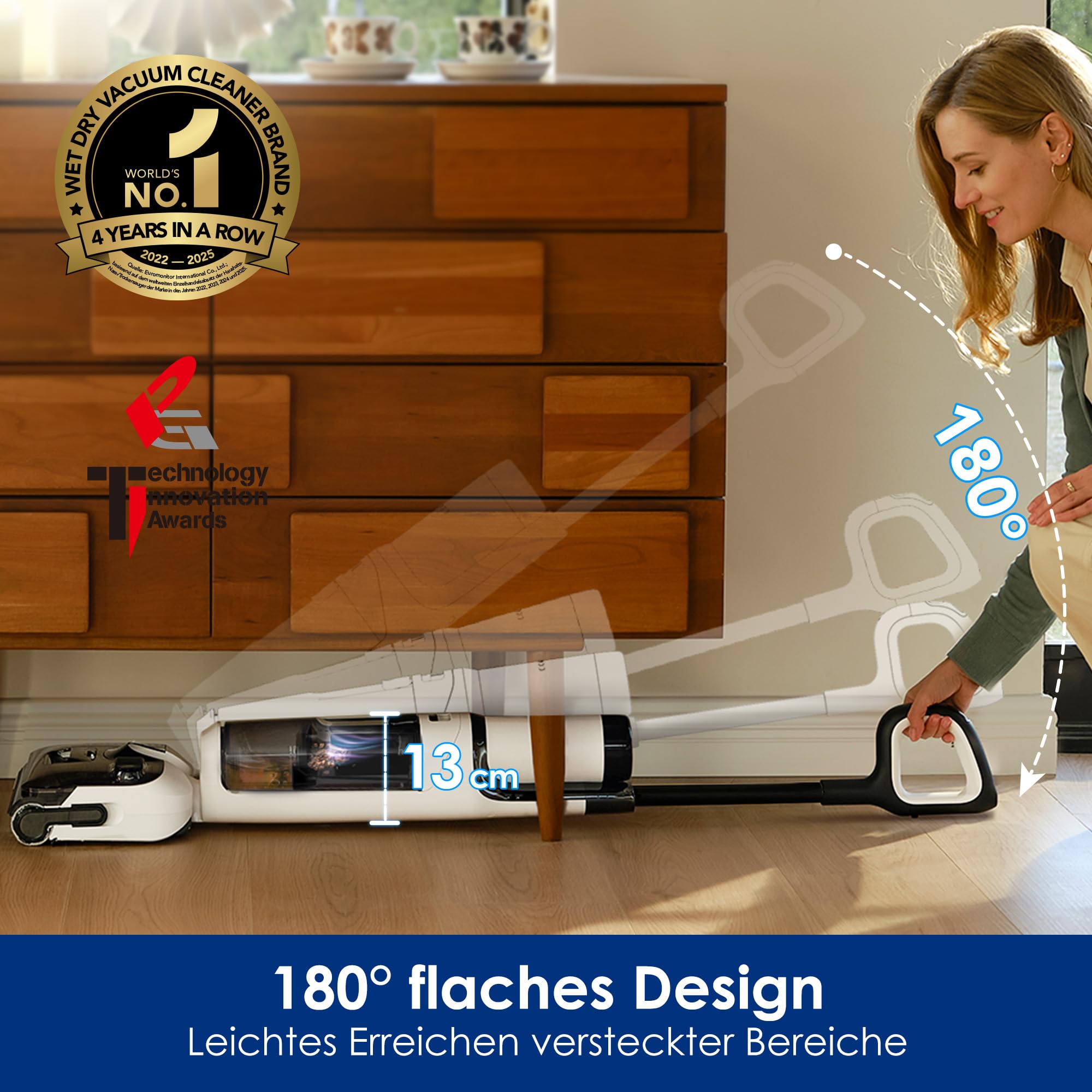 Tineco Floor One Stretch S6 Saugwischer: 180°-Design, 40min Ansicht 8