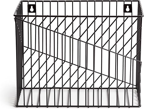 Miniatura 2 de U Brands Vena - Cesta de alambre para archivos, suministros de oficina, metal, negro, 1 unidad