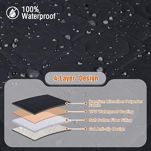 Miniatura 195 de VANSOFY Fundas 100% impermeables para sillas reclinables, antideslizantes, para sillas reclinables, protector de muebles, funda lavable con Negro