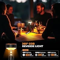 Vista 3 de Linterna, linterna LED recargable de 5000 lúmenes con pantalla digital, 8 modos e impermeable IPX4 linterna EDC con base magnética para campamento