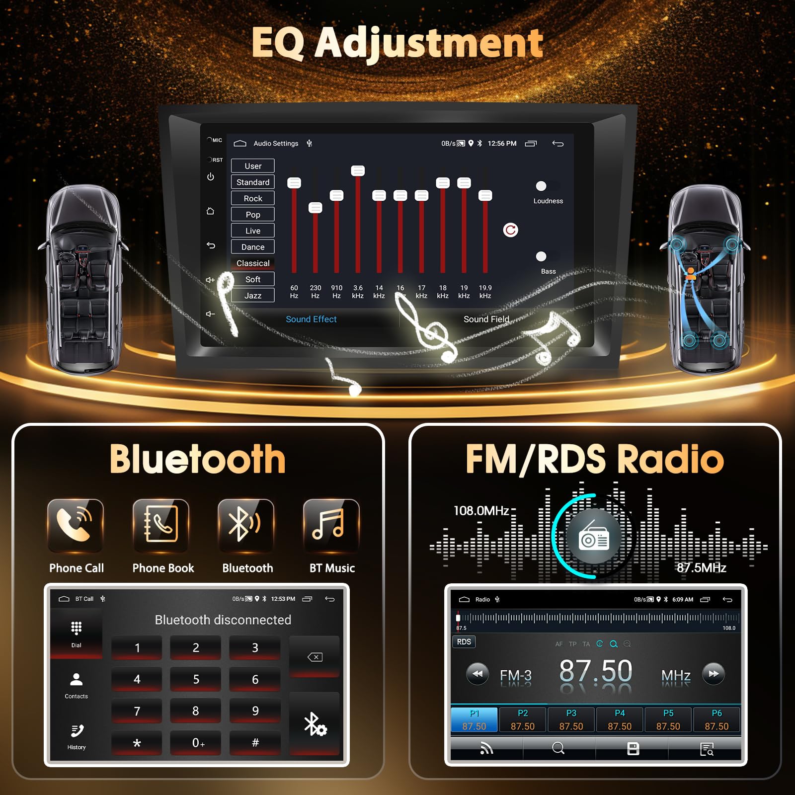 Autoradio Android 15 Motorsi per Opel Astra Antara Corsa Zafira Meriva Vivaro Combo Signum Tigra Twin Top, IOS Carplay 2+64G Anroid Auto Radio 2 Din Car Stereo con GPS WiFi EQ Bluetooth Obd2 DVR DAB+