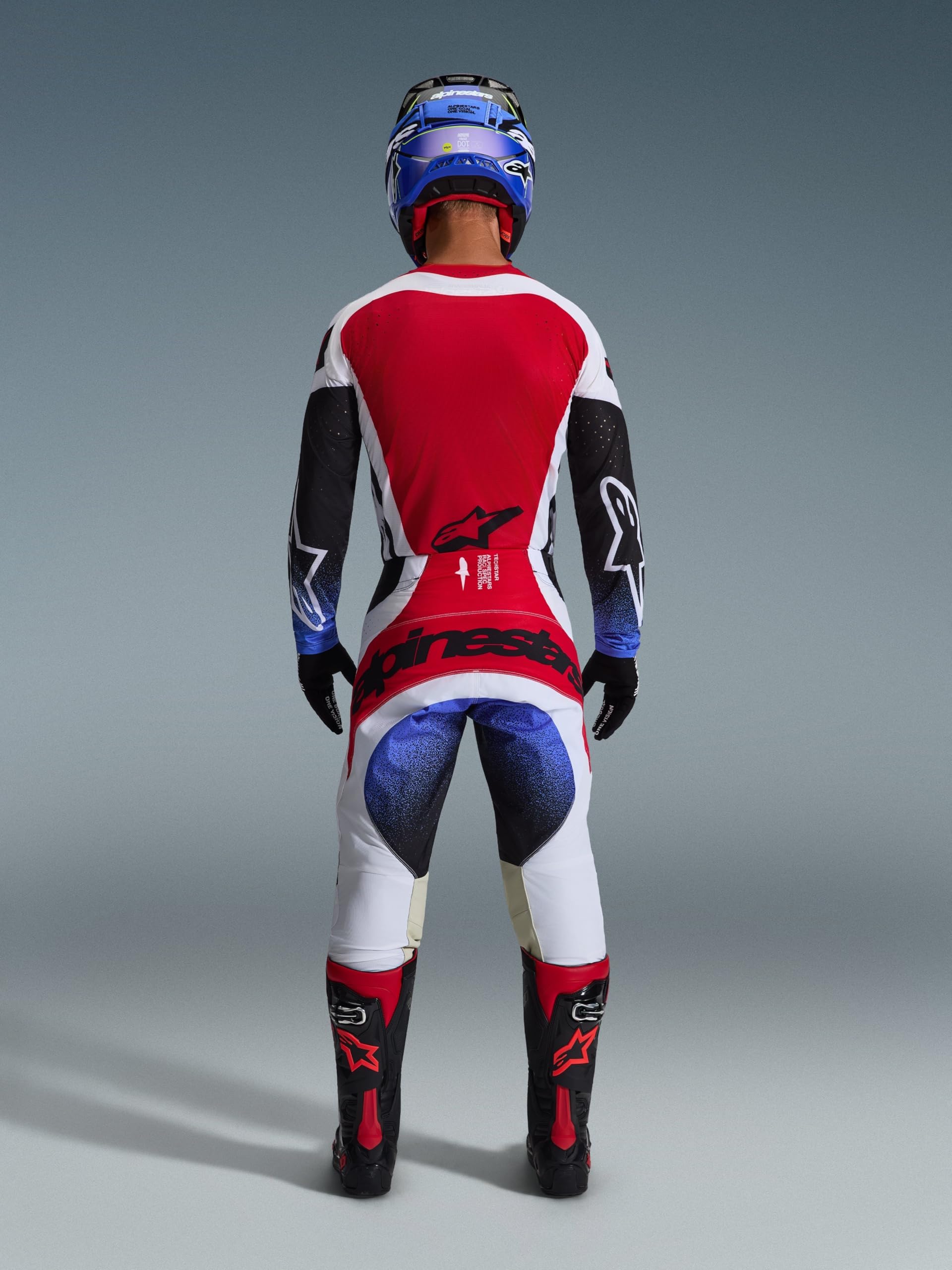 Alpinestars Techstar KNIF Maglia da motocross, nero/bianco/rosso, S
