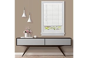 27 Inch Cordless Vinyl Slat Blinds | 64 Inch White Room Darkening