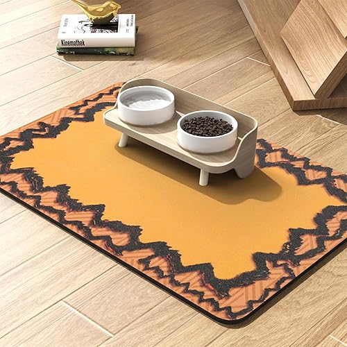 PADOOR -Tapete de alimentación de mascotas, absorbente, de secado rápido, tapete para comida y agua, tapete para tazón de comida para perros, tapete disponible en Yaxa Peru