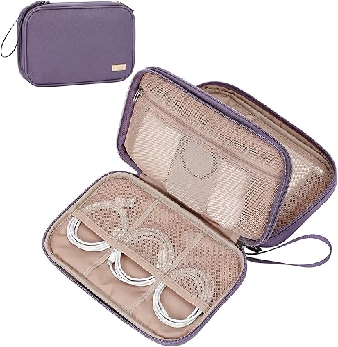 Miniatura 17 de NISHEL Estuche Organizador de Cables de Viaje, Estuche Electrónico Tecnológico de Doble Capa, Artículos Esenciales de Viaje para Cargador, Cable,