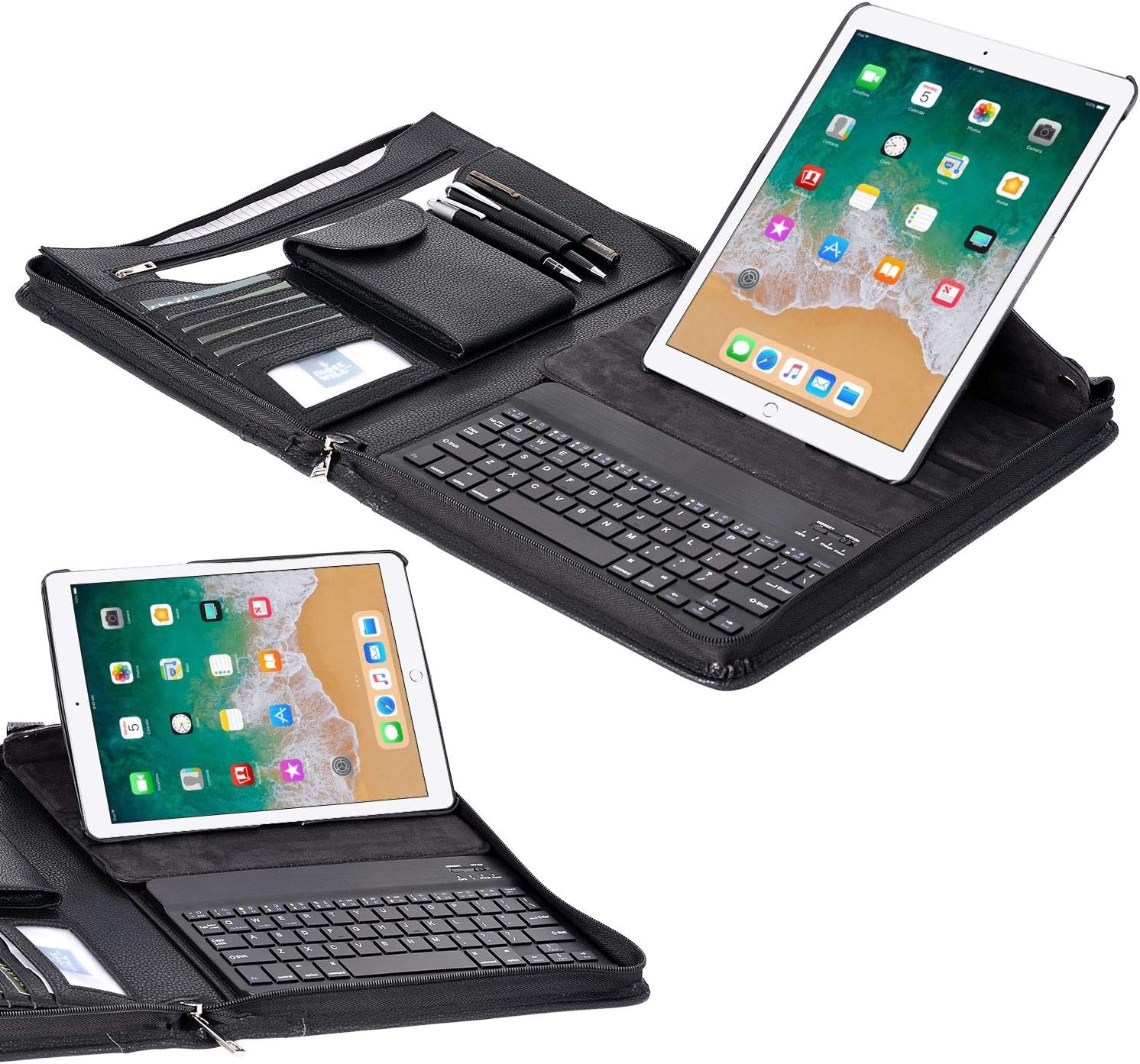 Executive iPad Keyboard Folio Case with Rotating Detachable Holder, Compatible for iPad Pro 10.5 inch