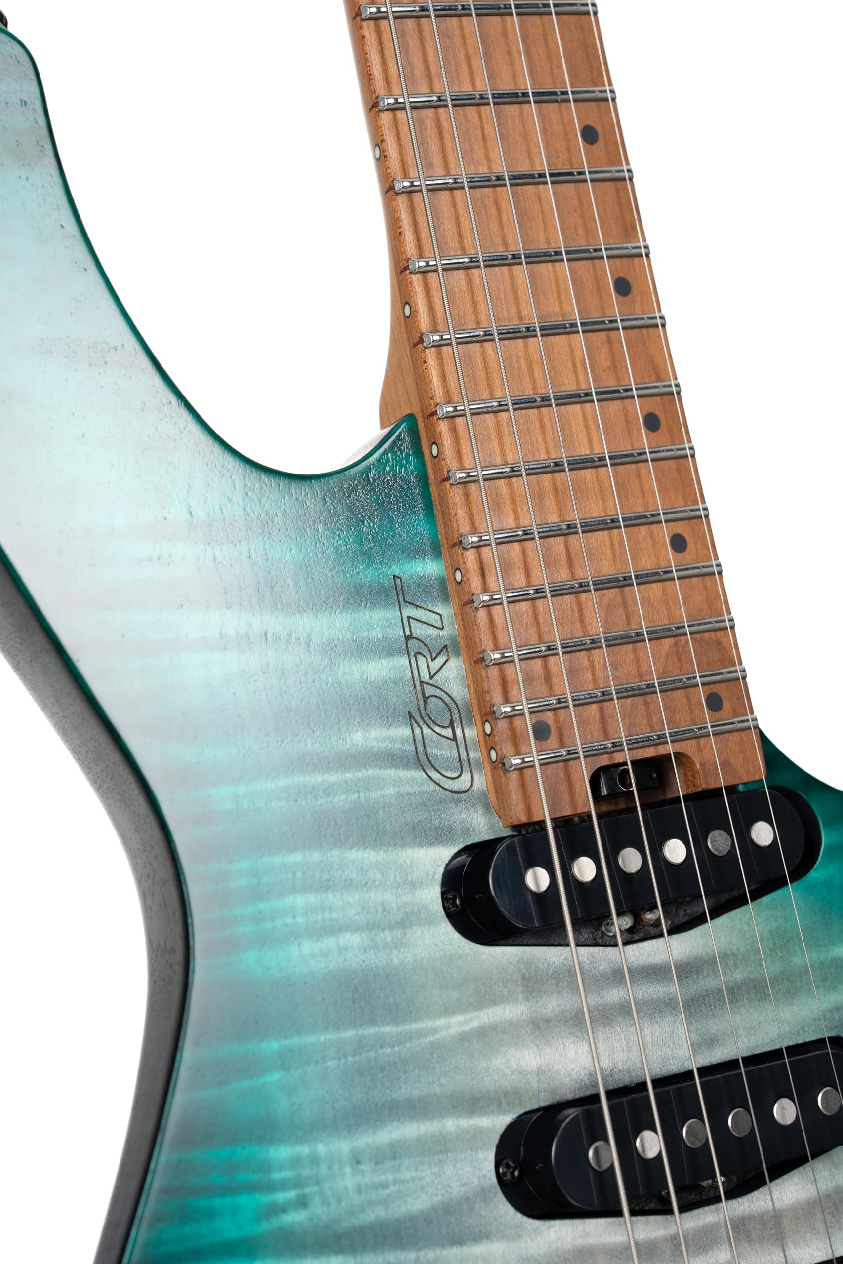 Cort Space 6GTR - Guitarra eléctrica con bolsa de concierto, color laguna semibrillante