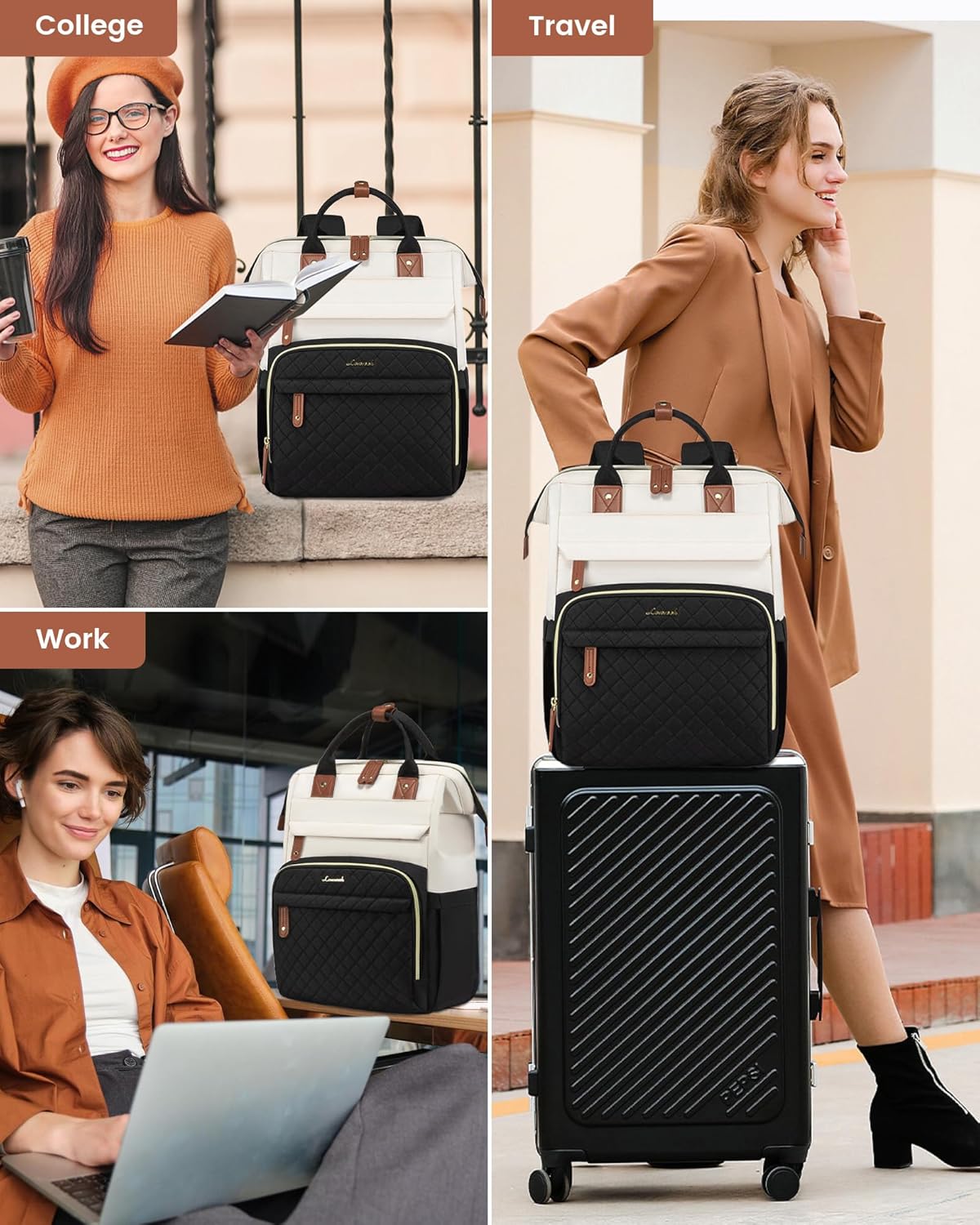 LOVEVOOK Laptop Backpack for Women, 17.3'' Waterproof Nurse Bag Teacher Work Backpack Purse for Women, Travel Computer Backpack for College Office Business Ladies - Image 8