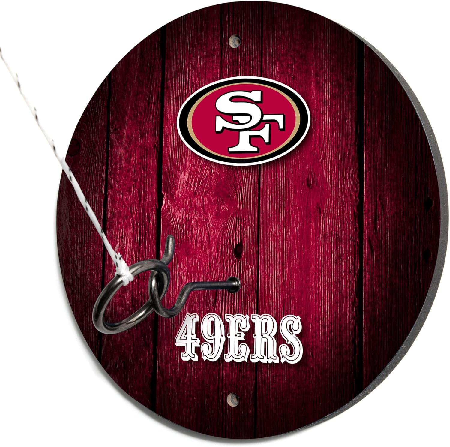 Solid Wood NFL Hook & Ring Toss Set with Direct Print HD Team Graphics – Easy Hang Hook and Ring Toss Target – Great Gift for Any Football Fan! Ring Toss Family Game for a Game Room, bar or Garage!