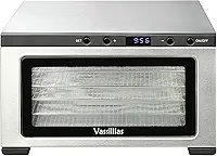 vassillias Mini Desidratador E Secador De Alimentos Em Aço Inoxidável - 6 Bandejas De Aço Inoxidável, Temporizador Digital Ajustável, 400 W, 80 °C, Controle De Temperatura, Para Carne Seca, Ervas, C