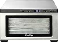 vassillias Mini Desidratador E Secador De Alimentos Em Aço Inoxidável - 6 Bandejas De Aço Inoxidável, Temporizador Digital Ajustável, 400 W, 80 °C, Controle De Temperatura, Para Carne Seca, Ervas, C