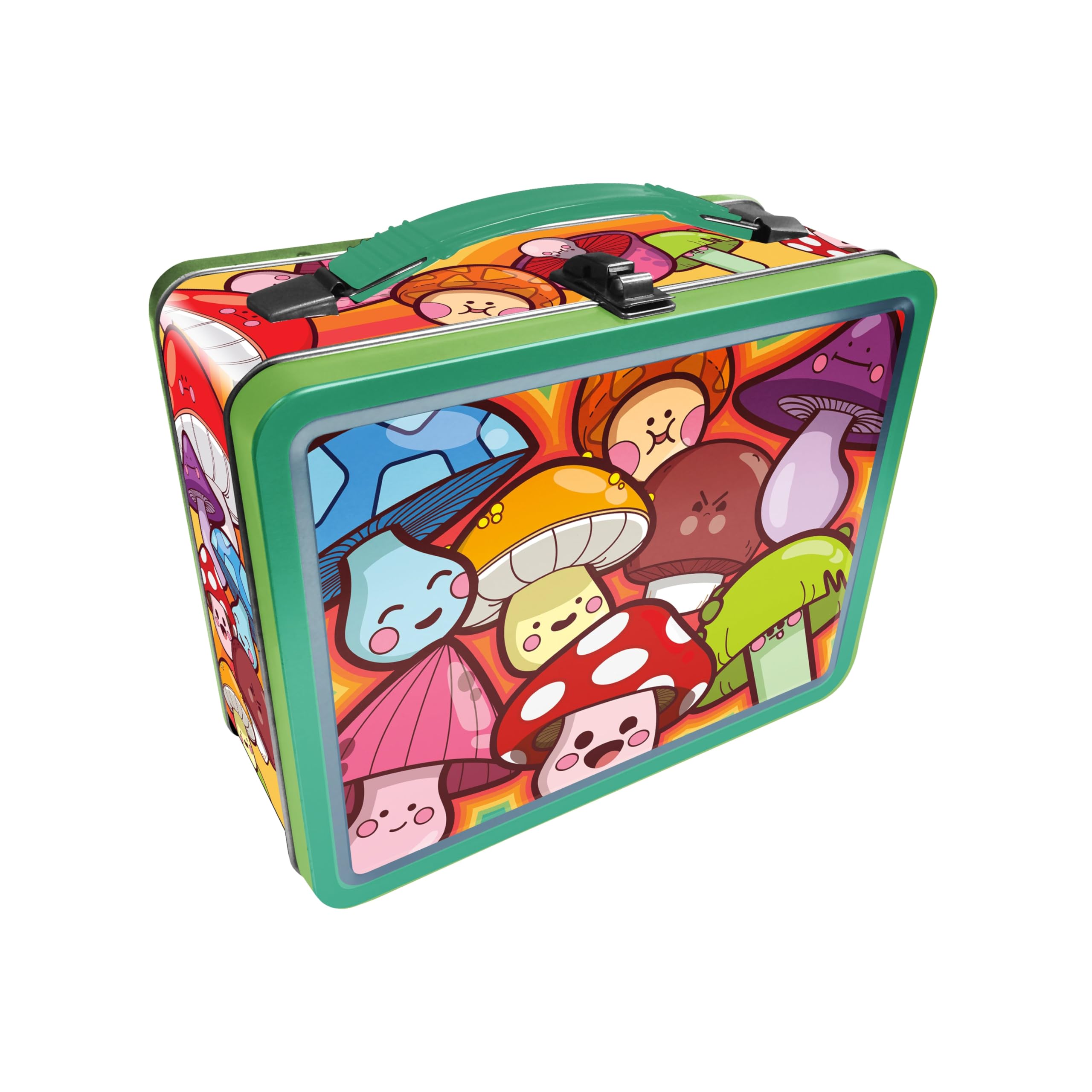 AQUARIUS Mushroom Fun Box - Sturdy Tin Storage Box with Plastic Handle & Embossed Front Cover - Officially Licensed Merchandise & Collectible Gift