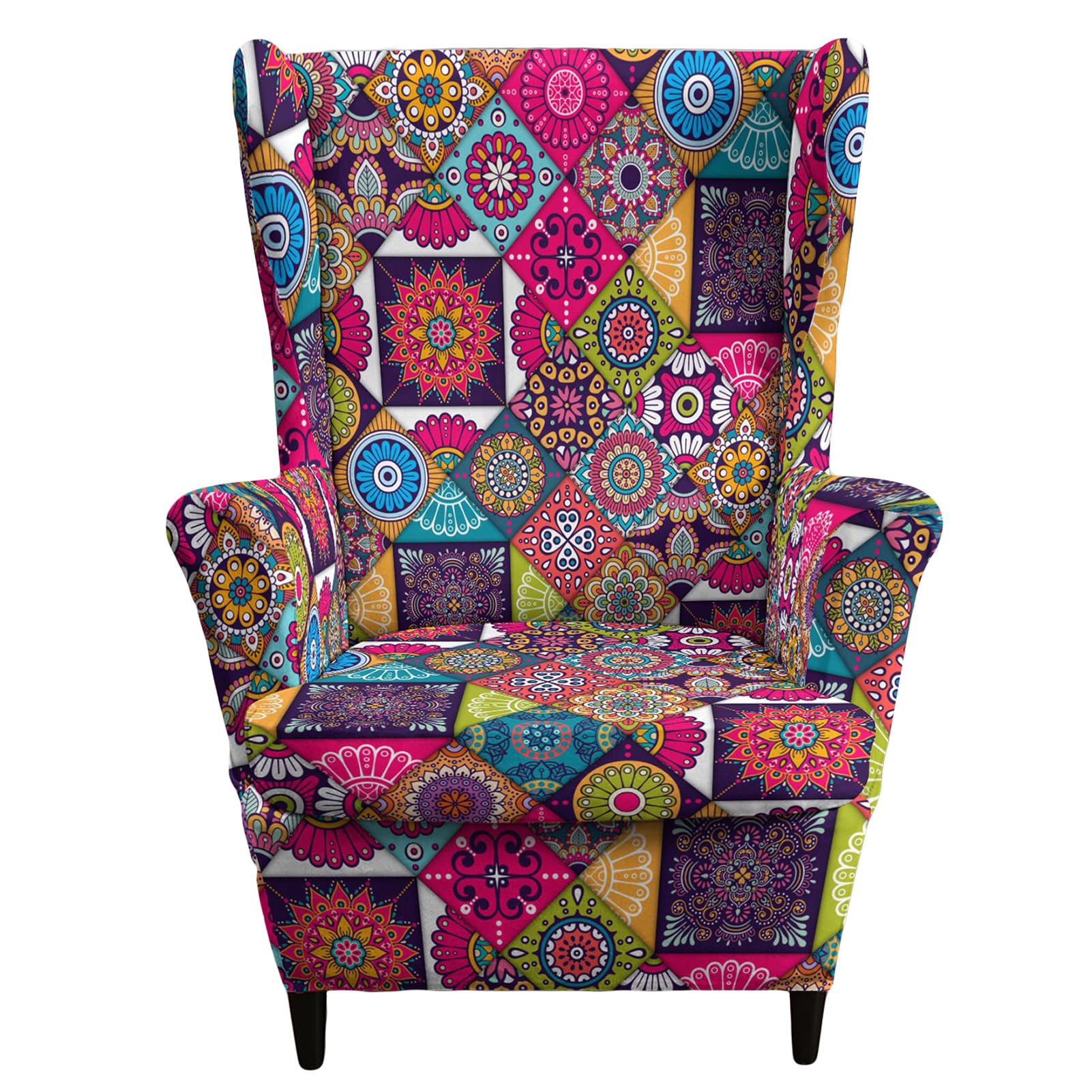 HonorHut High Back Arm Chair Cover Vintage Morocco Sofa Covers High Stretchy Slipcover Modern Room Decor
