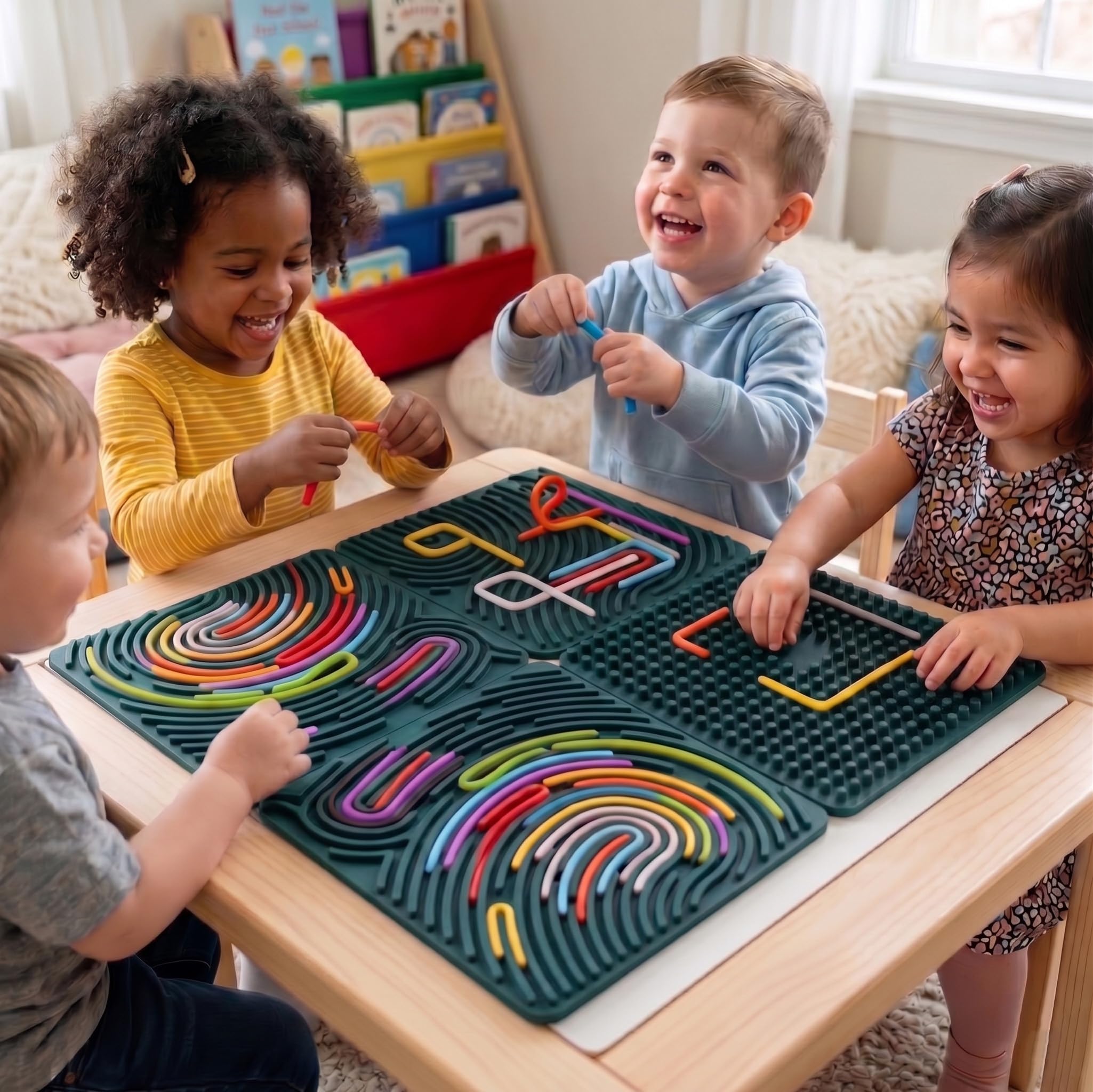 Tablero de actividades sensorial grande, juguete de silicona para autismo, TDAH y alivio del estrés, juguete Montessori silencioso de doble cara para habilidades motoras finas, regalo para niños y