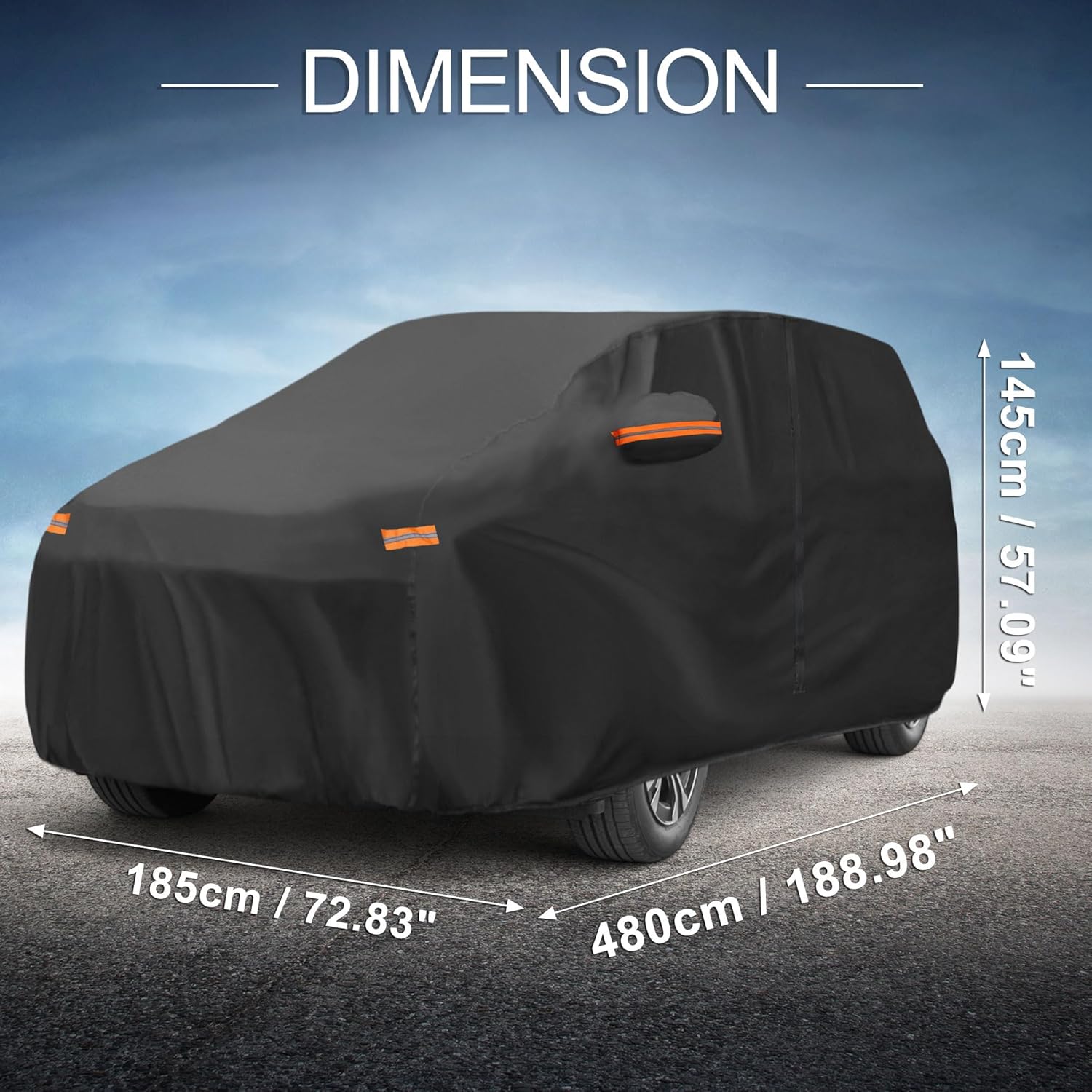 X AUTOHAUX Car Cover Outdoor Waterproof Sun Rain Snow Hail Protection with Left Side Door Zipper 210D-PU for Toyota BZ4X