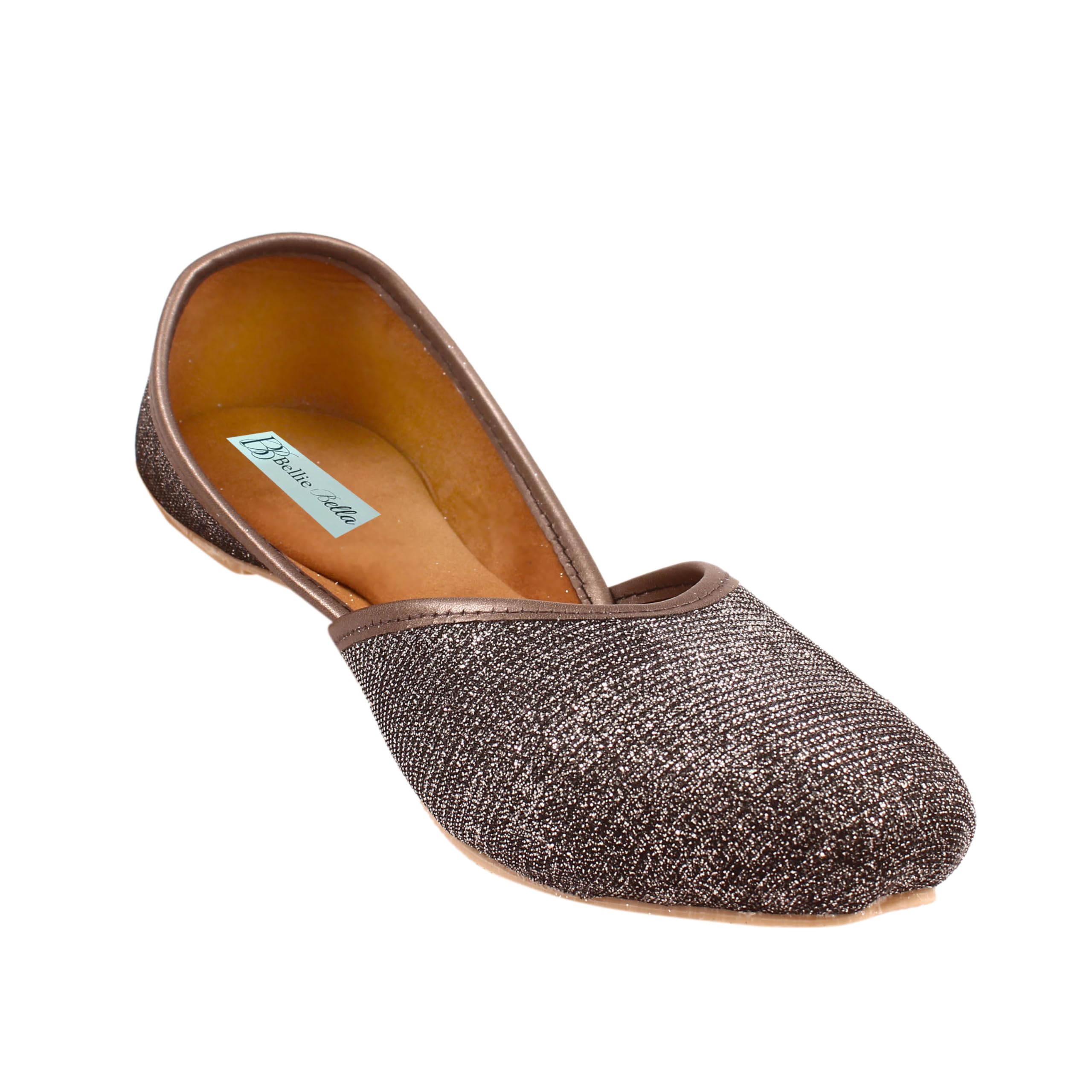 Black Punjabi Jutti//Mojaris Bellie with Glitter Look for Women-image-18
