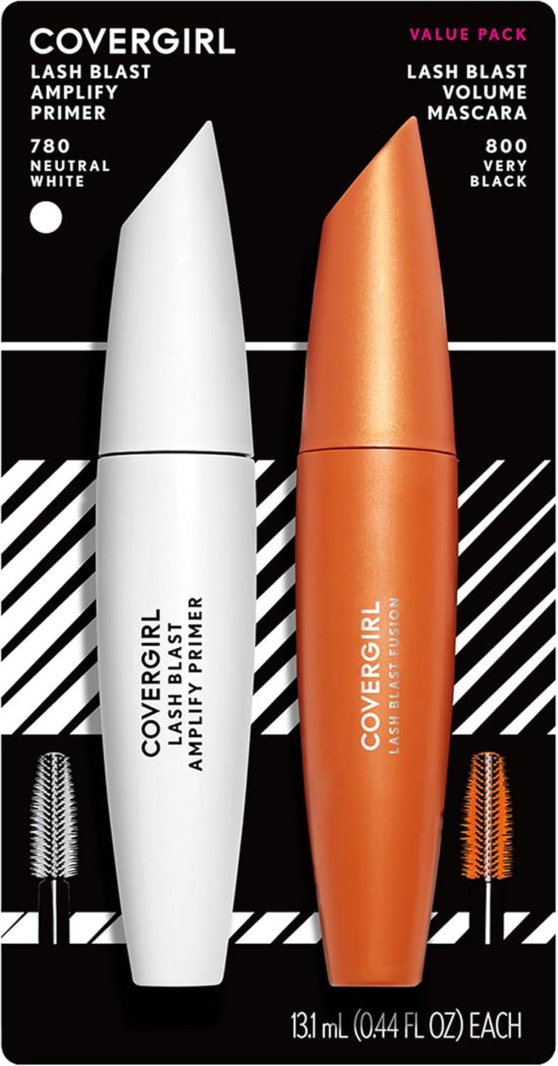CoverGirl Lash Blast Volume + Amplify Primer Value Pack 2 Count, Very
