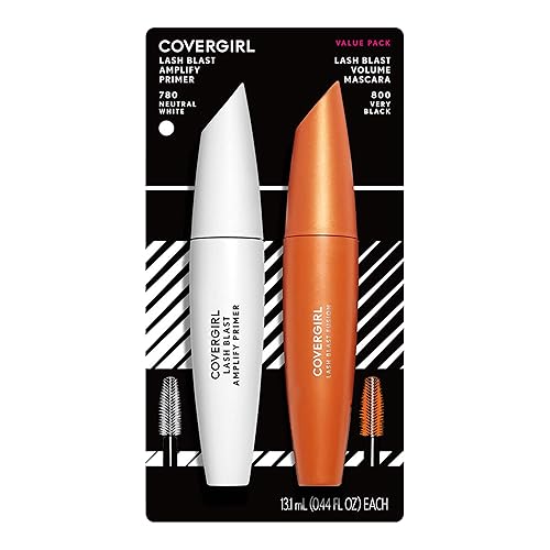 COVERGIRL Lash Blast Volume Mascara (muy negro) y imprimación de pestañas Lash Blast Amplify - Paquete doble Bundle - 800 Muy Negro + 780