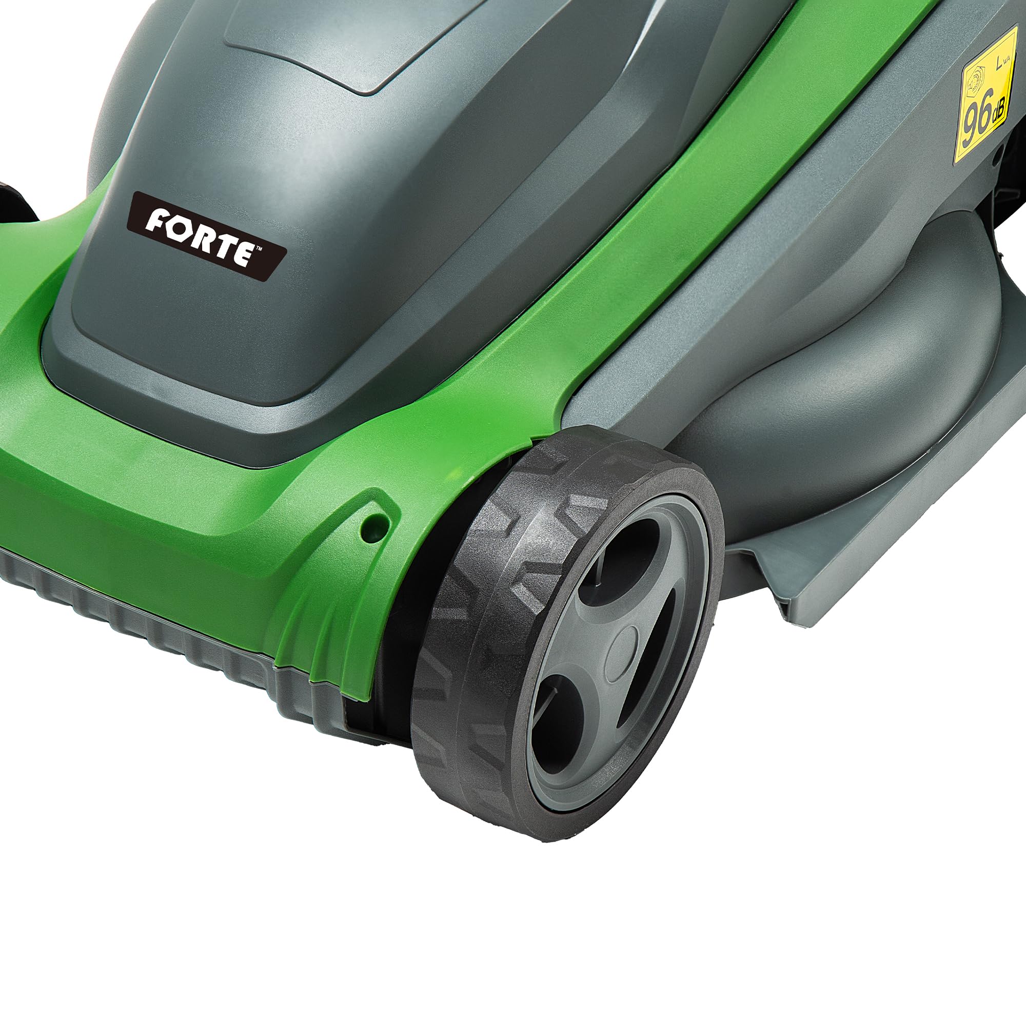 Forte Cortacésped eléctrico de 1400 W y 34 cm con un Ancho de Corte de 34 cm, 6 Alturas de Corte Ajustables y un Rodillo Trasero. Potente cortacésped eléctrico para césped pequeño a Mediano | Cortacésped con cable para césped pequeño y mediano. Hoja de ac