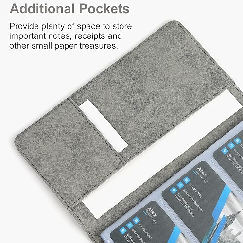 Miniatura 4 de MaxGear Organizador de tarjetas de visita, gris oscuro y morado