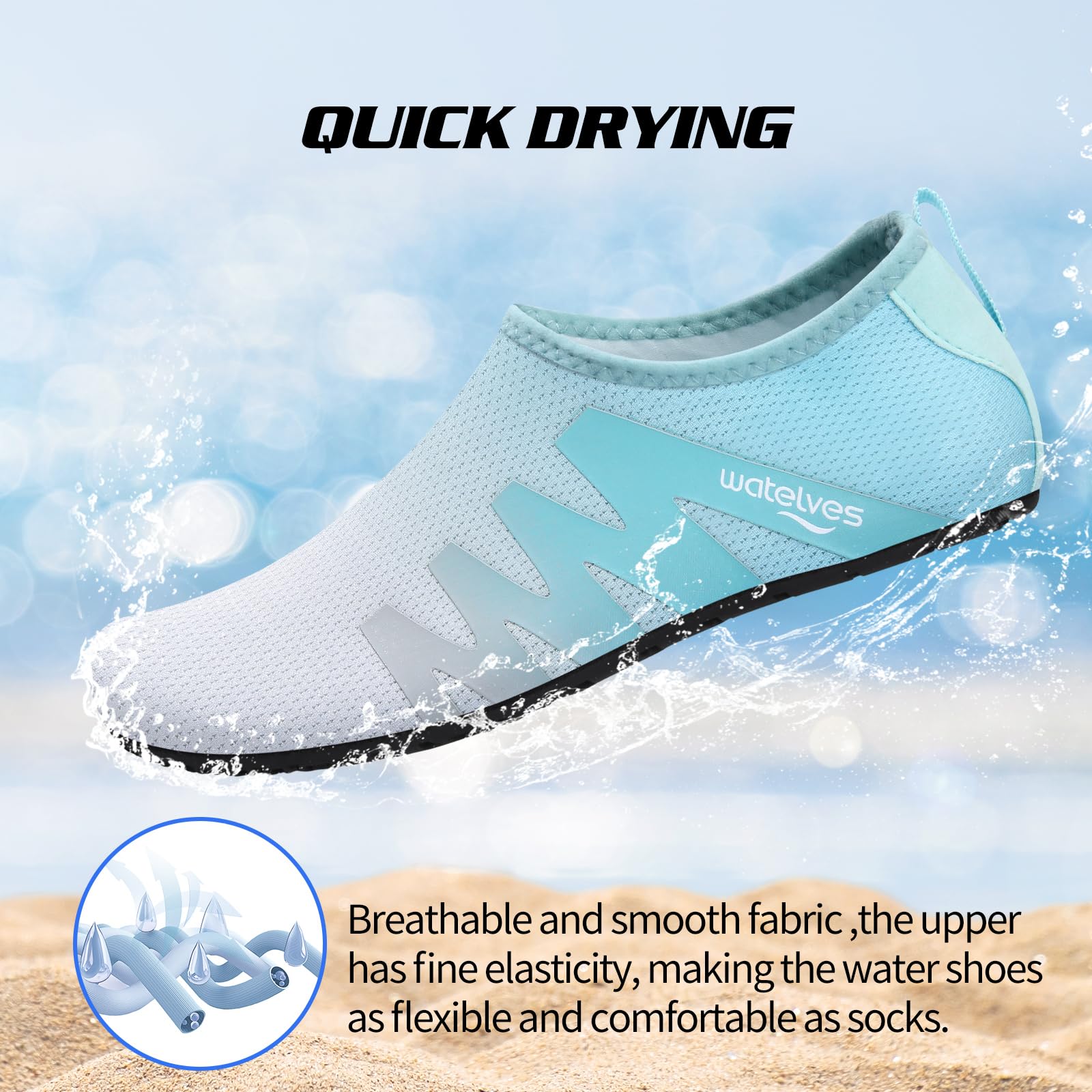 WateLves Scarpe da Scoglio Scarpette Donna Uomo Asciugatura Rapida Super Leggere Antiscivolo per Spiaggia e Snorkeling Unisex