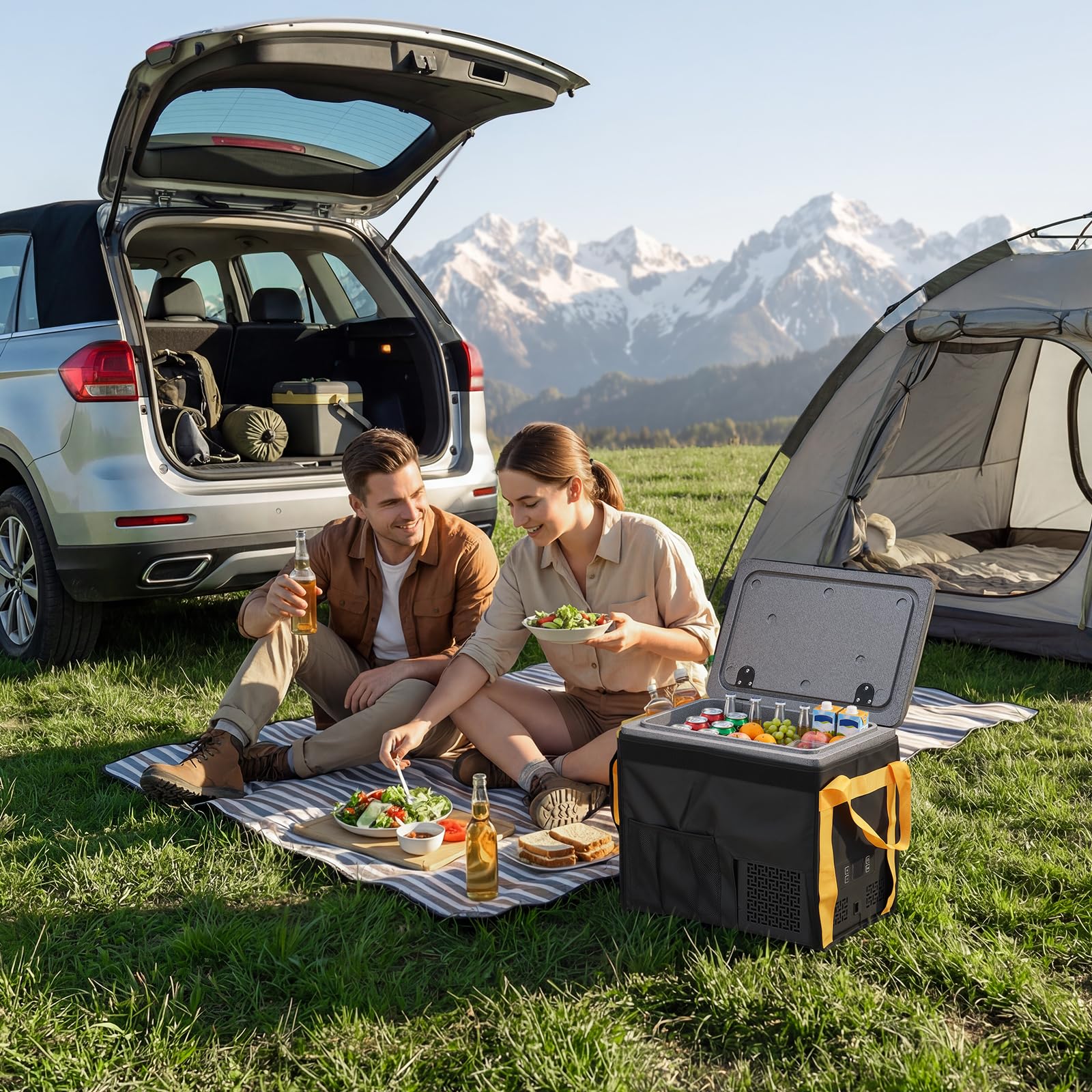 VEVOR Frigorifero Portatile da Auto, Frigorifero per Auto Capienza 20 L in EPP, Congelatore Elettrico da Auto Controllo APP -10°C a 10°C, per Camion Furgoni Camper SUV Barche Viaggio Campeggio