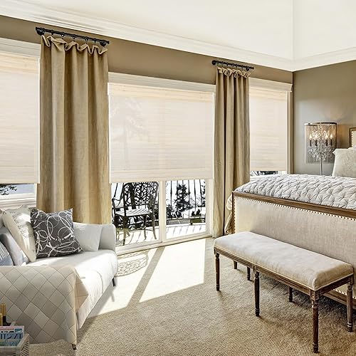 Vista 22 de Yin Yang Persianas romanas de bambú opacas sin cables, elegantes persianas romanas de madera tejida natural con salvia, persianas romanas de bambú
