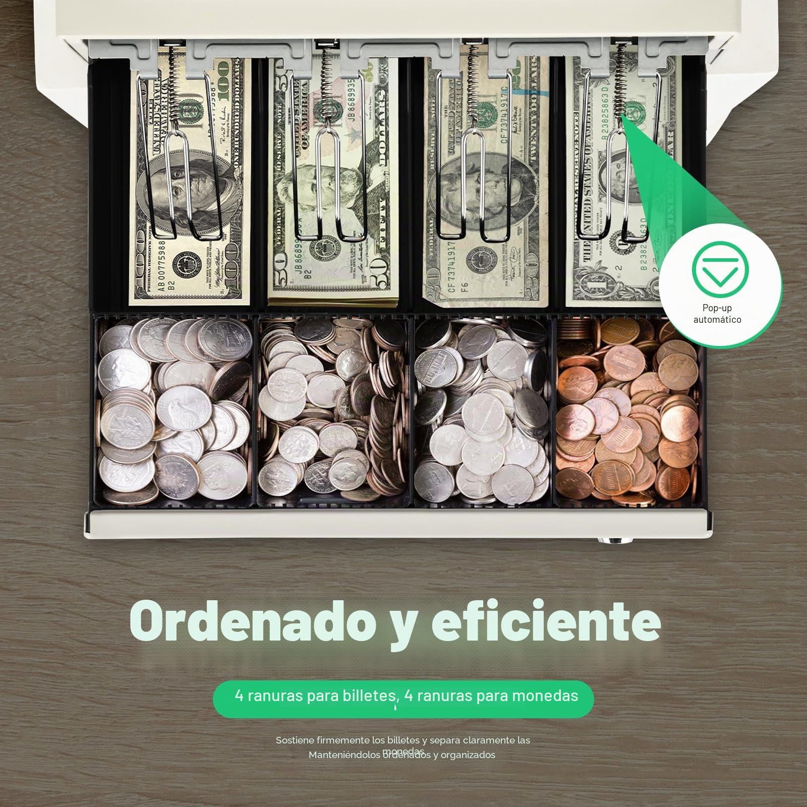 Caja registradora para comercio minorista con 48 teclas LED para gastronomía, versión inglesa