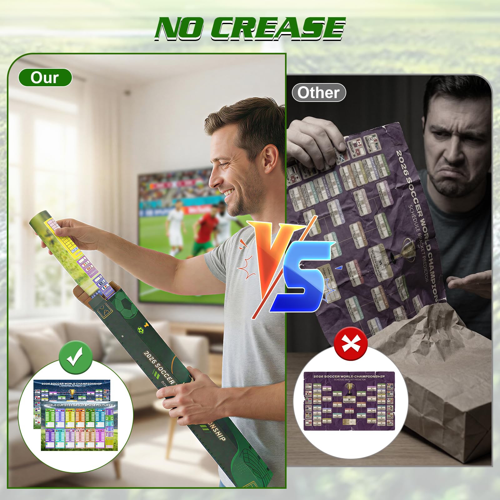 World Cup Schedule Poster 2026 World Soccer Game Wall Chart Poster No Crease World Cup Soccer Calendar Football Tournament Schedule Home Bar Party Decorations - 5