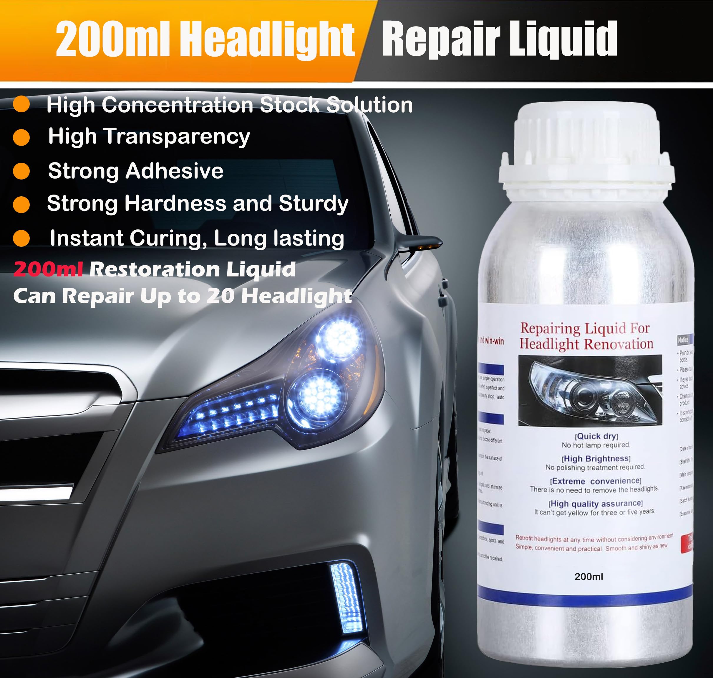 Kit Pulizia Fari Auto Kit Ripristino Fari Auto - Elimina Ingiallimento E Graffi, Per Fari Anteriori/Posteriori Phantom Lights Melograno51 - Foto 8