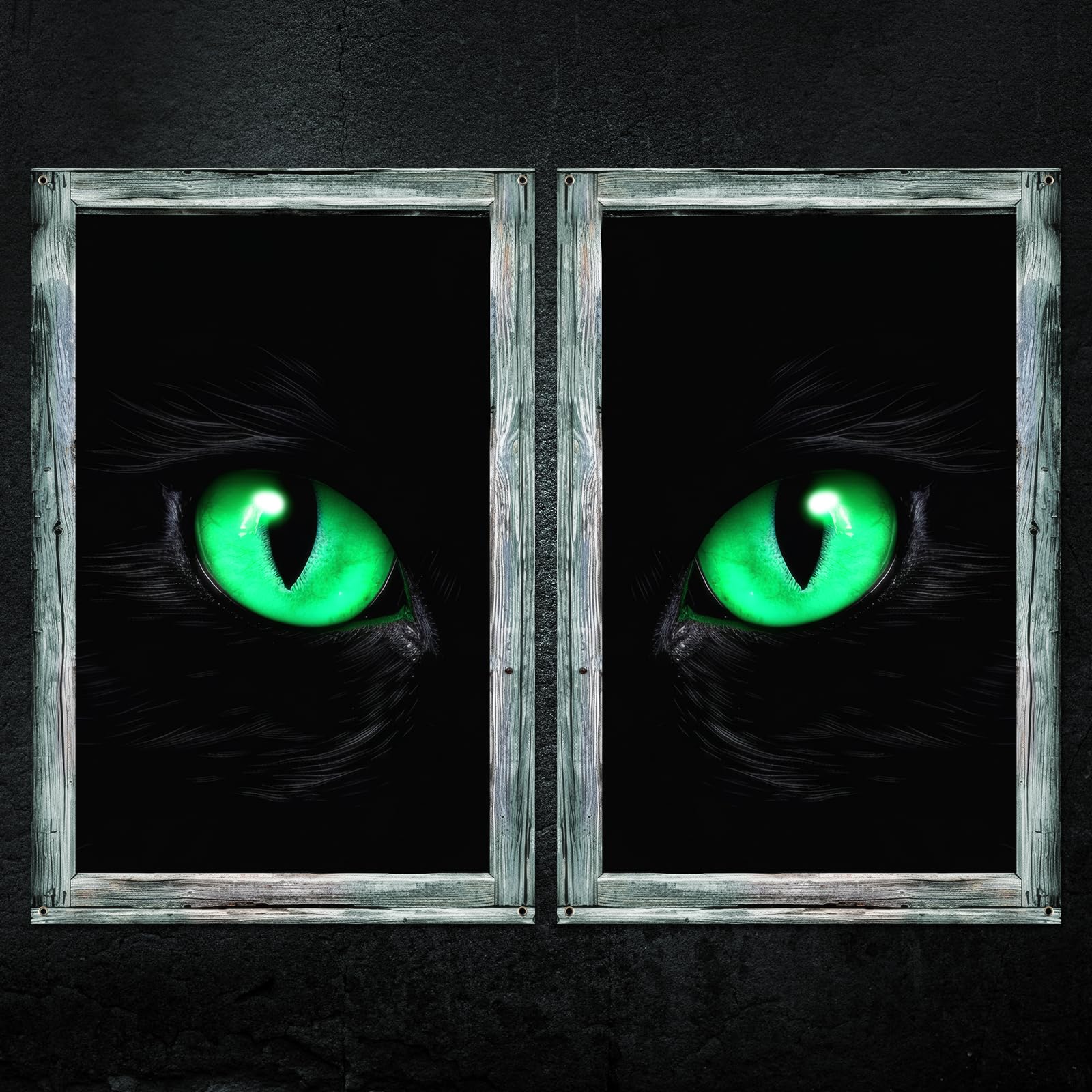 Rideaux d'Halloween chat noir pour décorer vos fenêtres de maison ou bureau